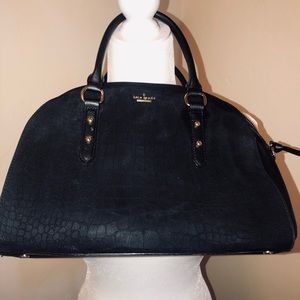 Kate Spade black alligator suede pattern tote